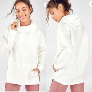 Fabletics Lotta Cocoon White Zip Hoodie